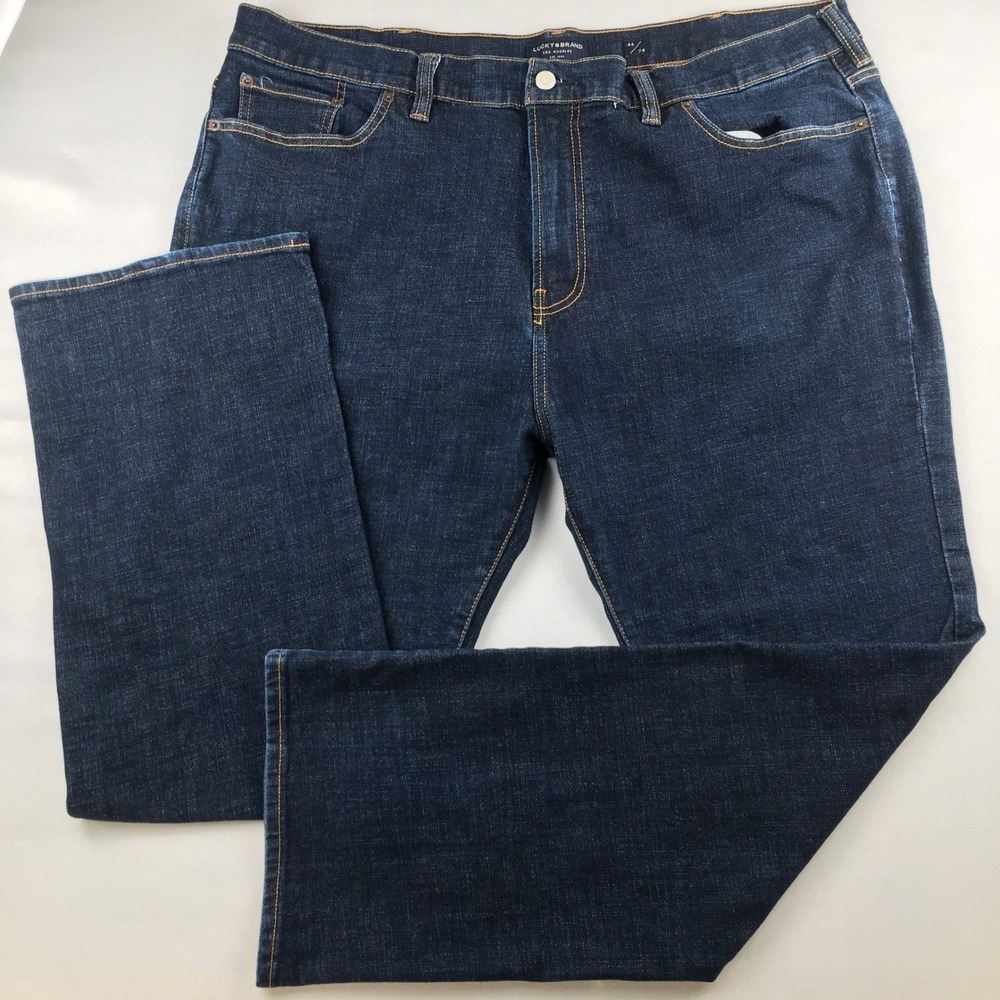 Lucky Brand 181 Relaxed Jeans Mens 44x34 Dark Wash Blue Straight Leg Denim